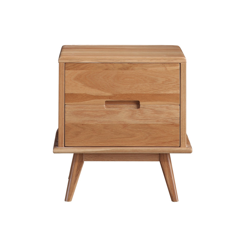 စင်ပါရှိသော Oak Bedside Table